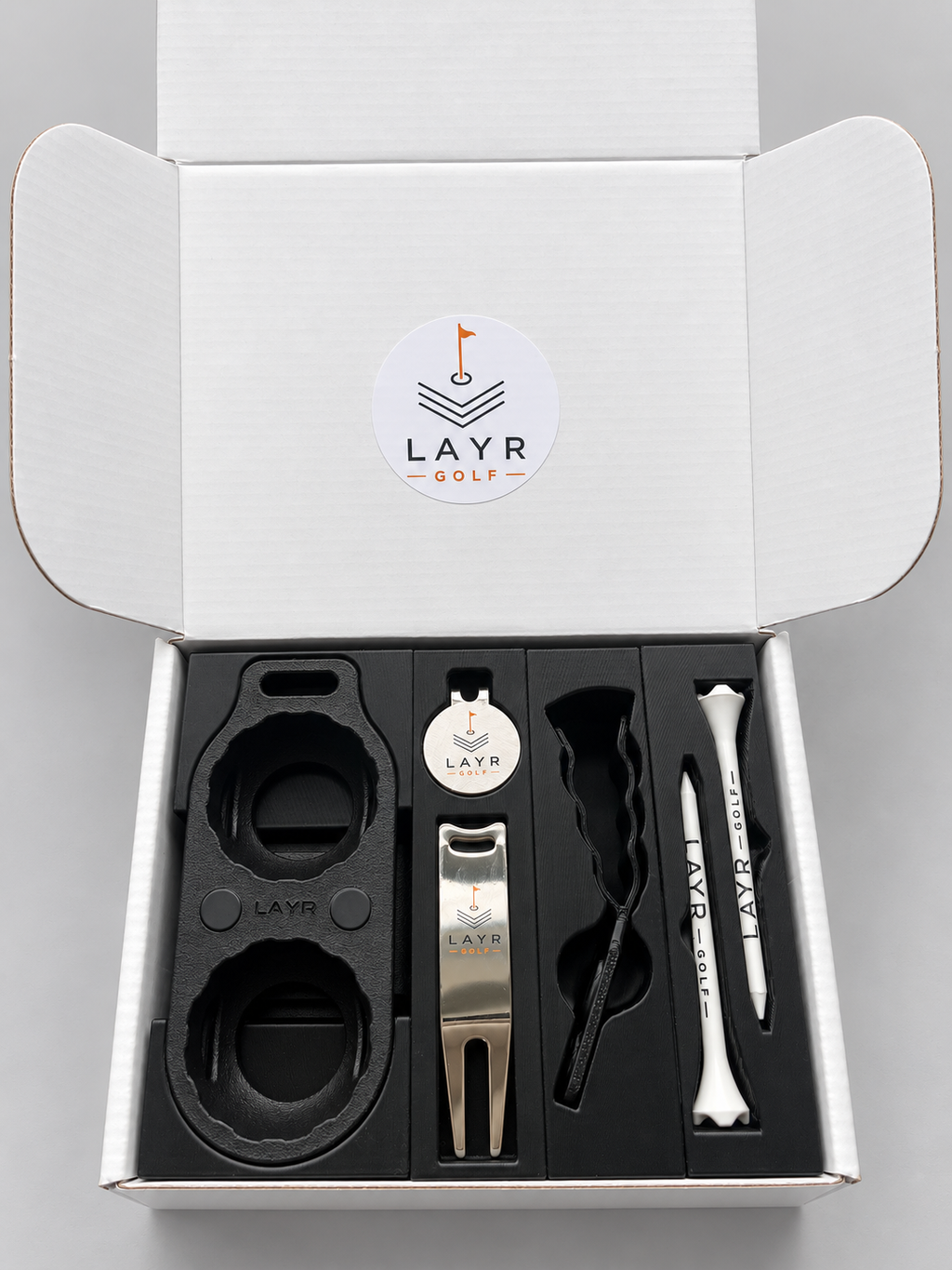 LAYR Cart Kit - Accessories, Divot Tool & Ball Marker