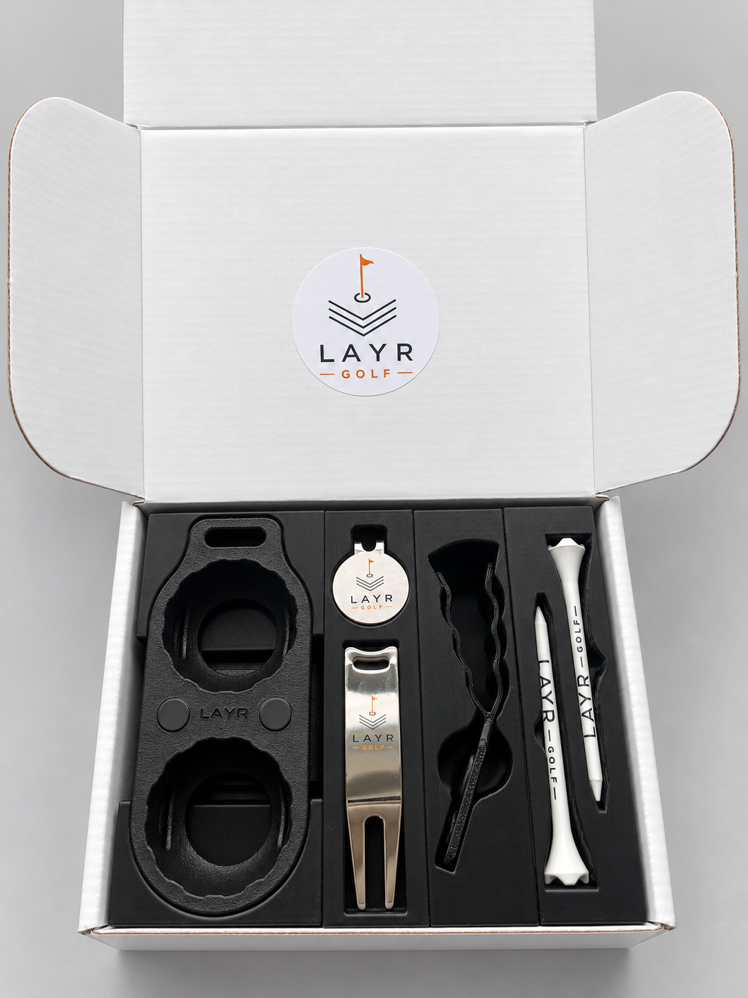 LAYR Cart Kit - Accessories, Divot Tool & Ball Marker