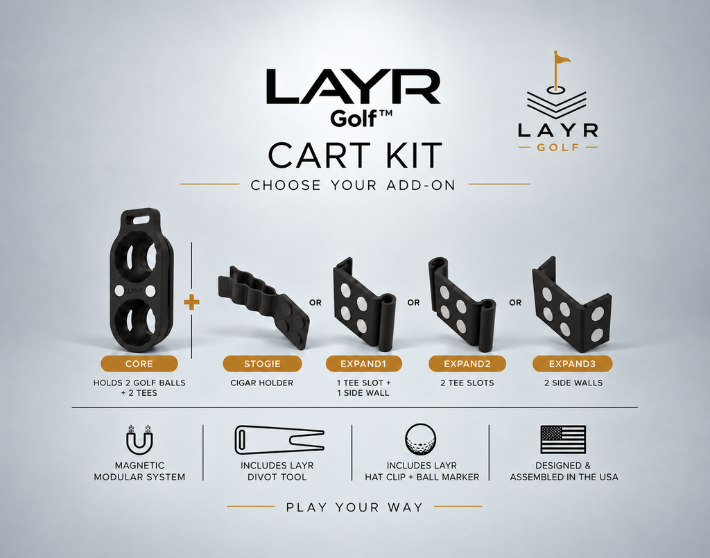 LAYR Cart Kit - Accessories, Divot Tool & Ball Marker